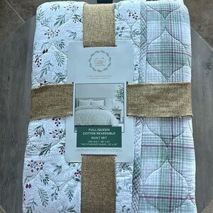 The Farmhouse by Rachel Ashwell Cotton Reversible Quilt Set Queen NEW